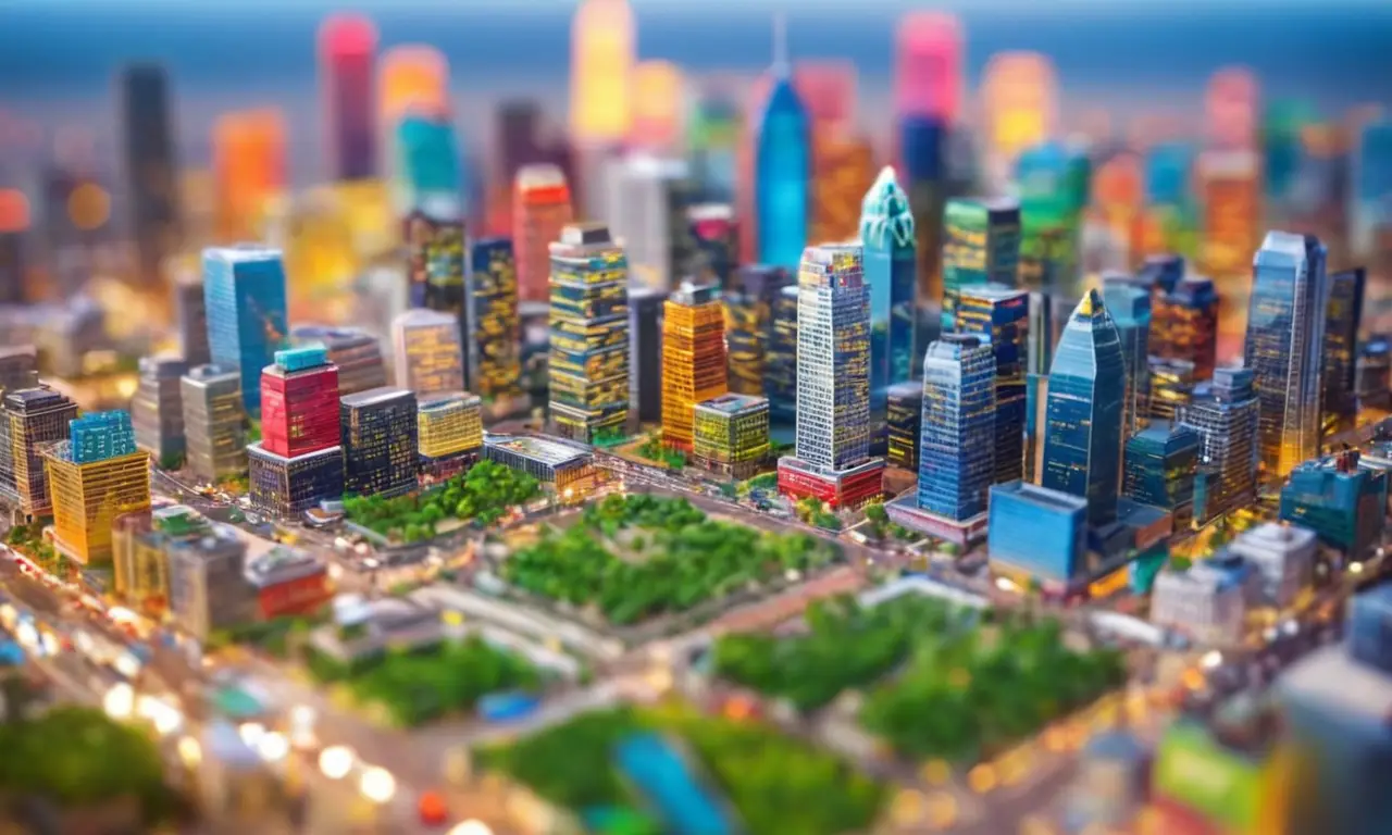 Ciudad digital brillante y dinámica