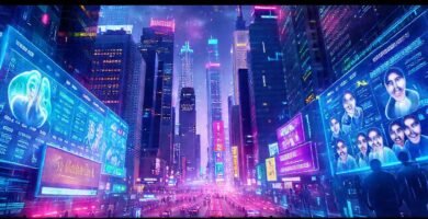 Una ciudad futurista irradia optimismo tecnológico