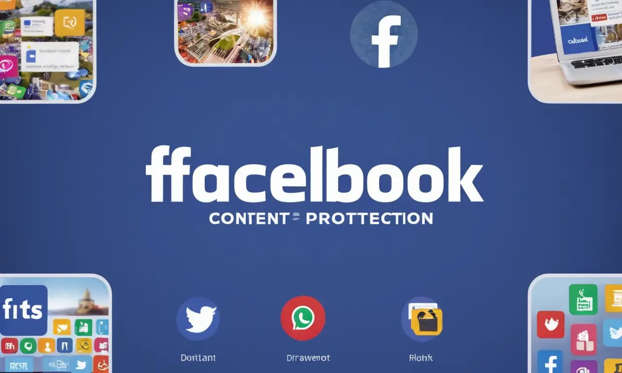 El papel pintado muestra el logo de Facebook y guía la protección de contenidos