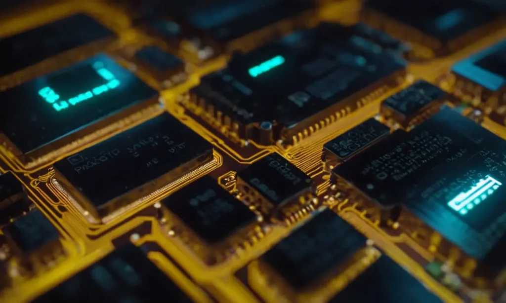 Paredes decoradas con circuitos brillantes y nombres de dominios sin texto