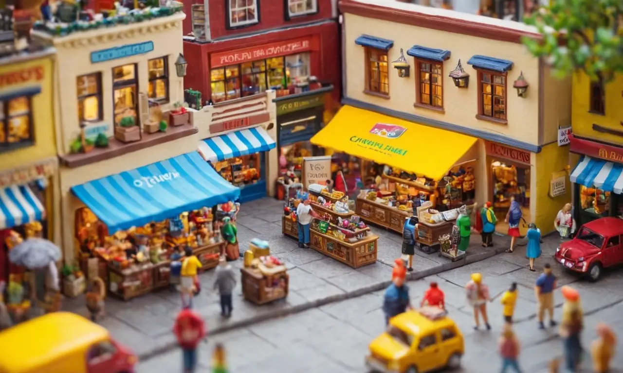 Mercado vibrante y colorido en línea