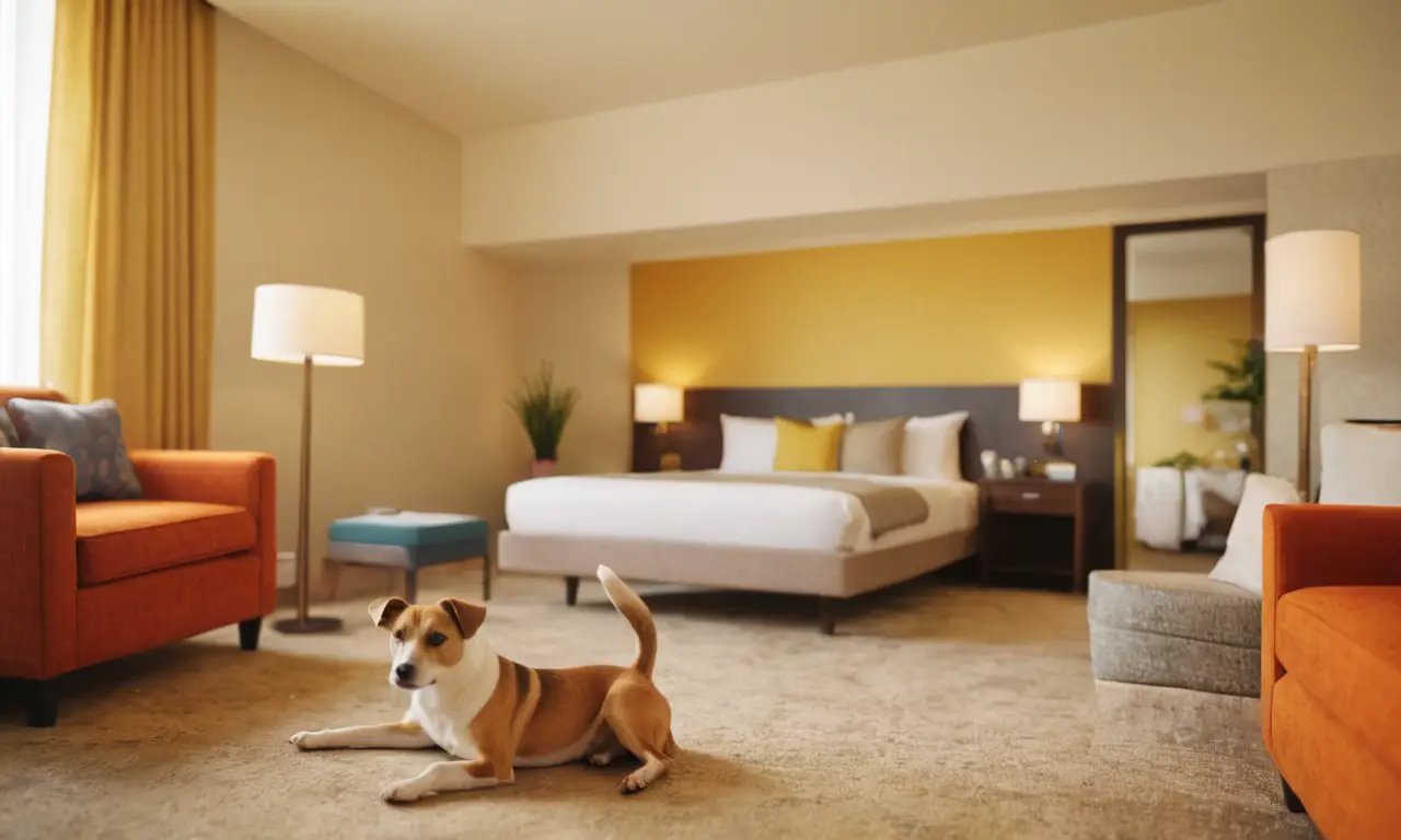 Es un hotel moderno y divertido para mascotas y emprendedores