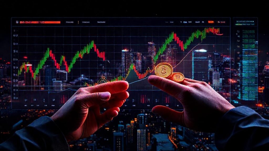 Intercambio digital de criptomonedas brillante y seguro