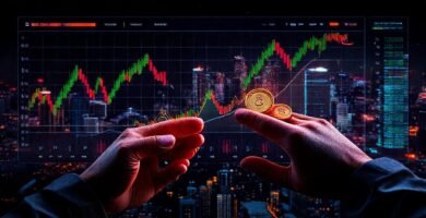 Intercambio digital de criptomonedas brillante y seguro