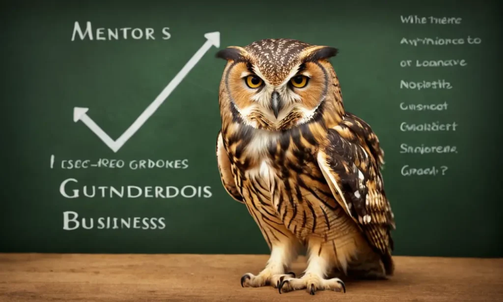 El papel tapiz inspira crecimiento empresarial con un búho sabio y texto