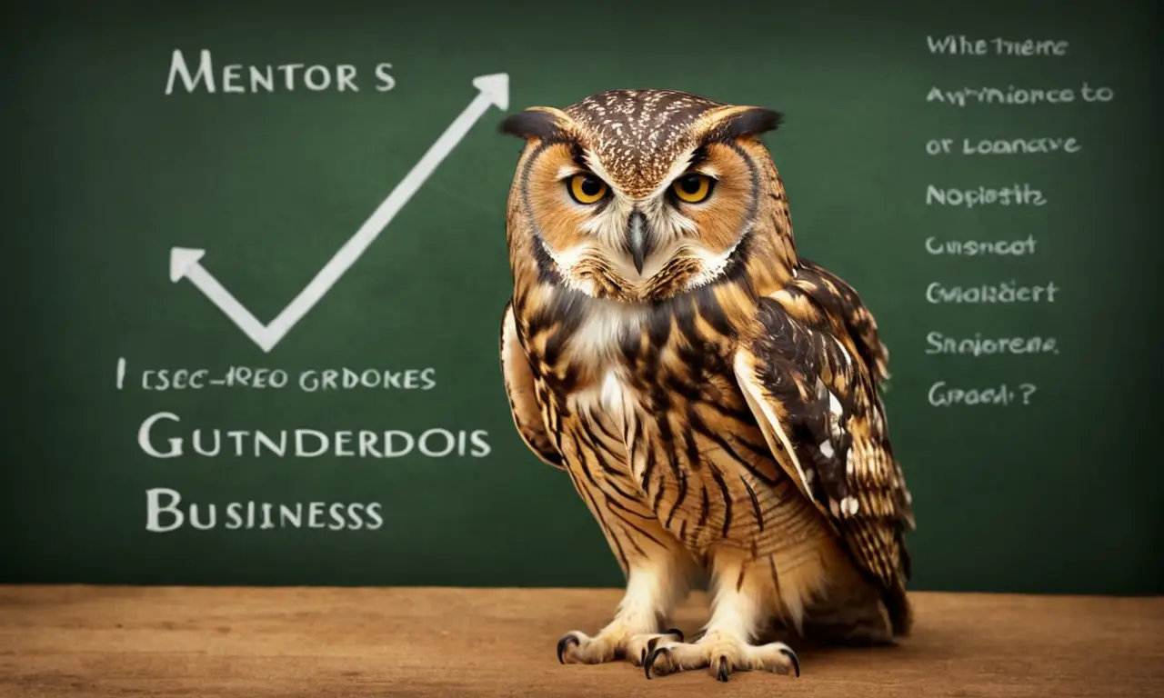 El papel tapiz inspira crecimiento empresarial con un búho sabio y texto