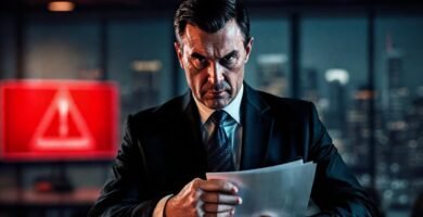 Un empresario serio enfrenta una crisis legal