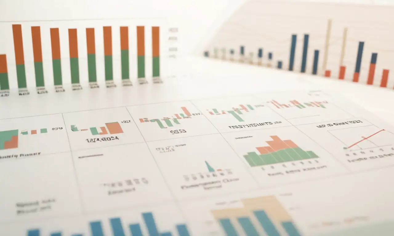 Tonos suaves y gráficos financieros inspiran ahorro seguro