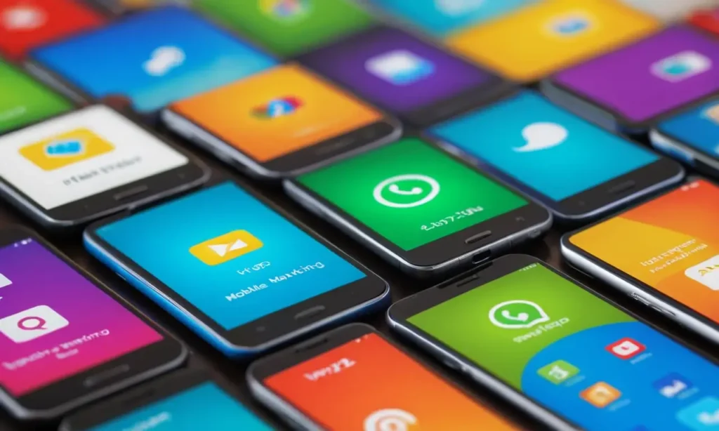 Decoración vibrante de marketing móvil 2024