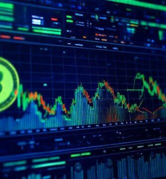 Interfaz de cripto muestra datos digitales vibrantes