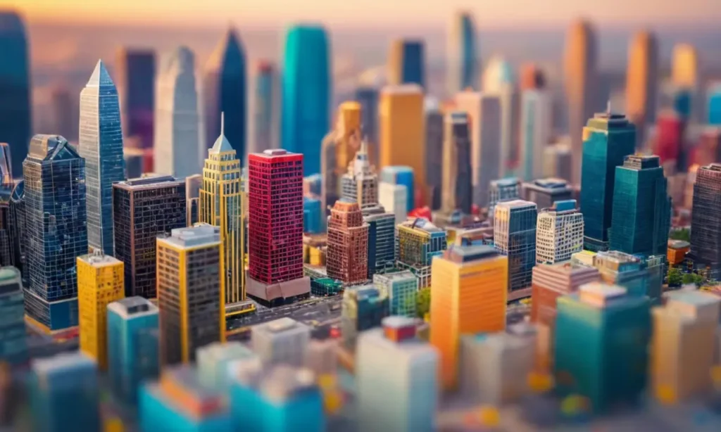 Ciudad moderna abstracta y vibrante