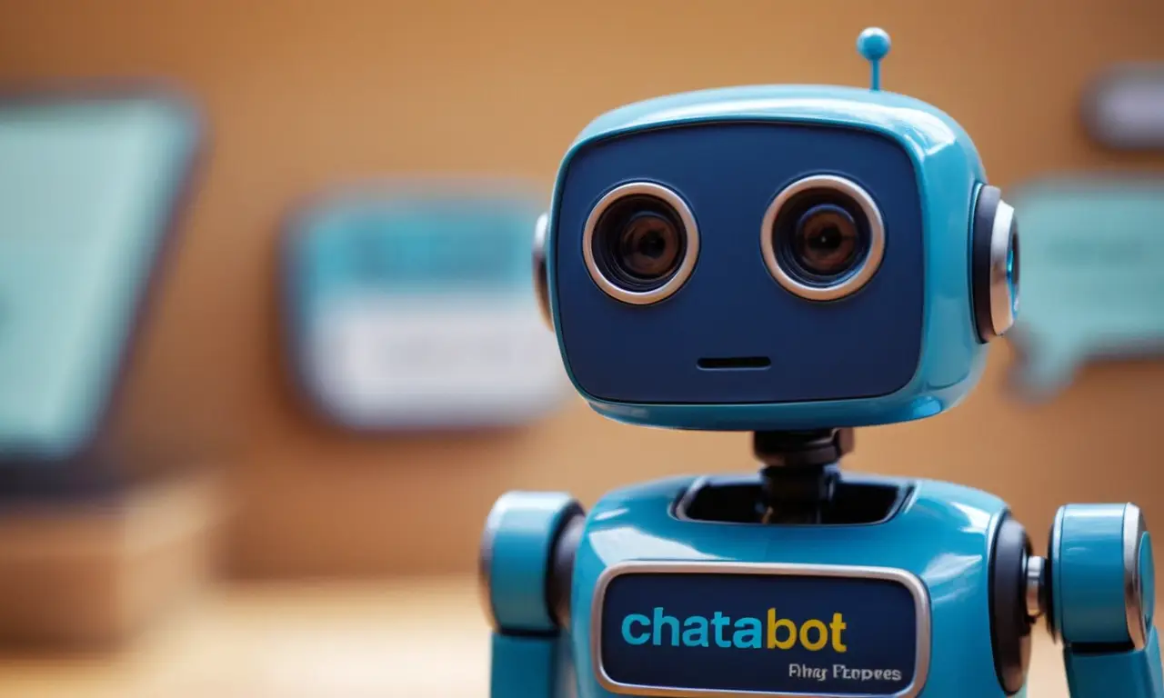 El papel tapiz muestra un chatbot con conceptos empresariales