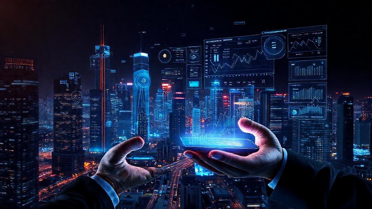 Ciudad futurista digital, inversión y seguridad