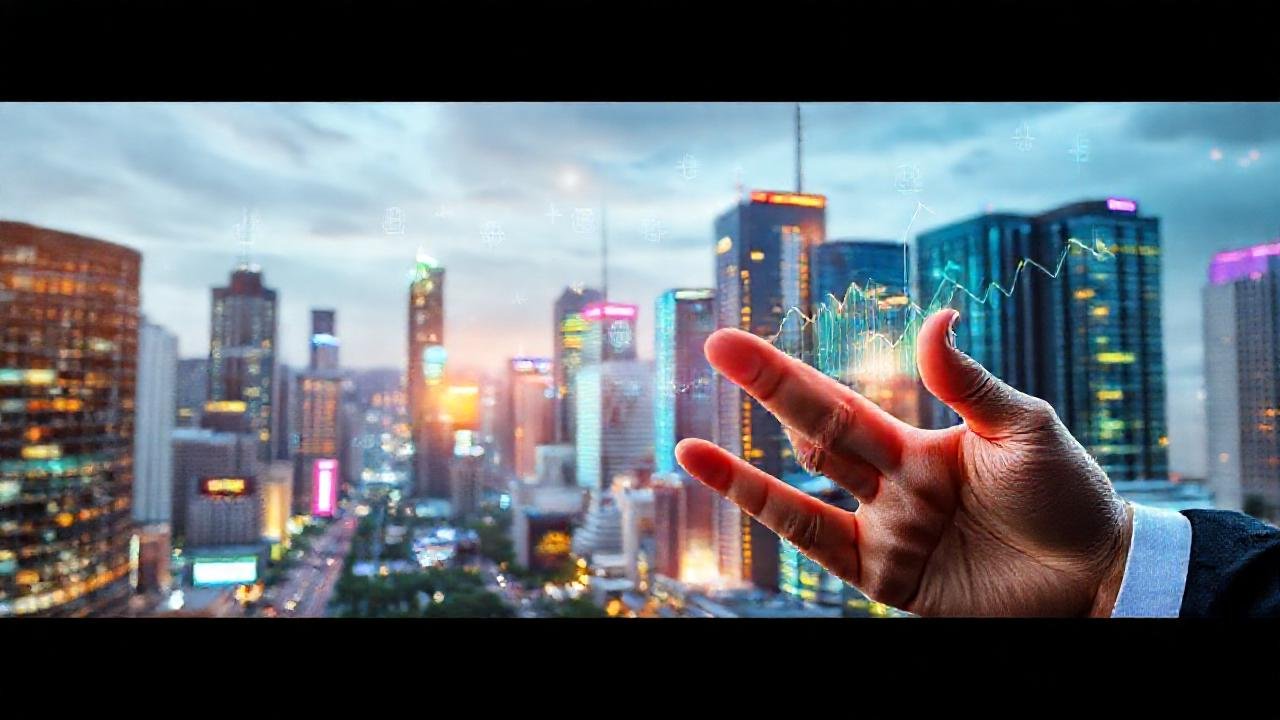 La ciudad moderna irradia energía digital