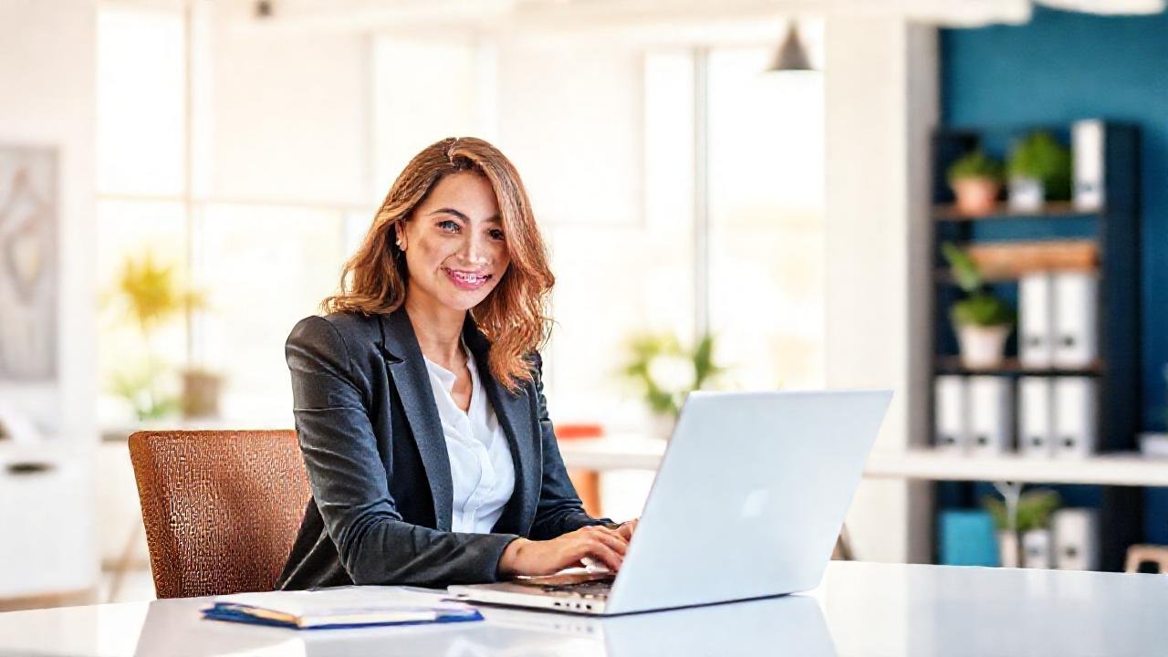 Una mujer profesional crece online