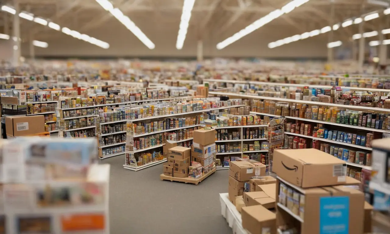 El papel pintado muestra el mercado de Amazon con disputas y resolución