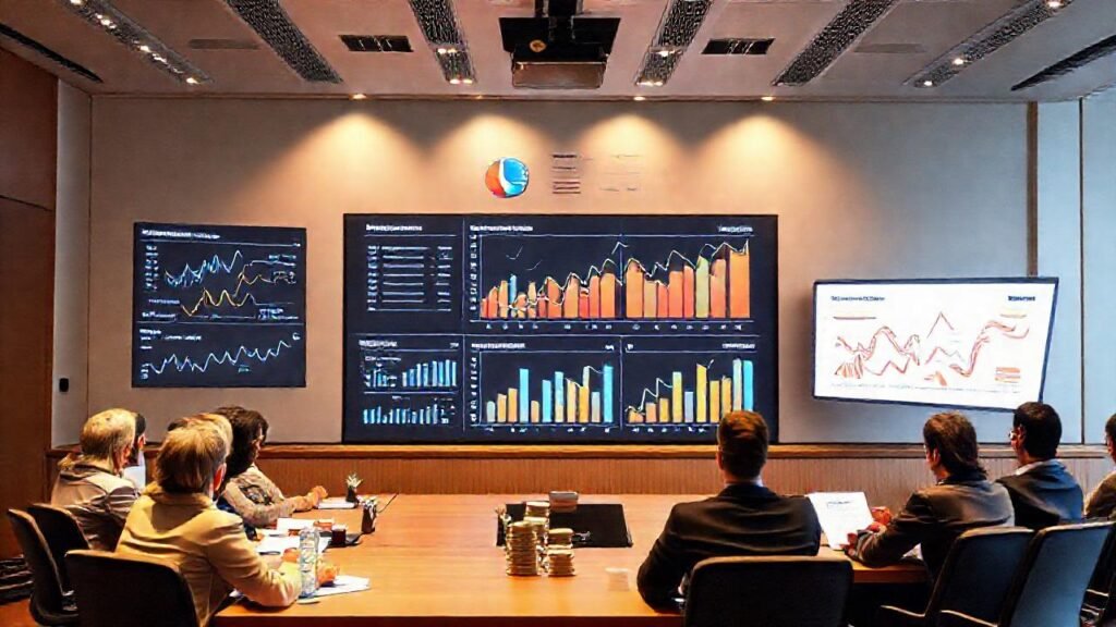 Presentan una startup buscando inversión en un ambiente moderno