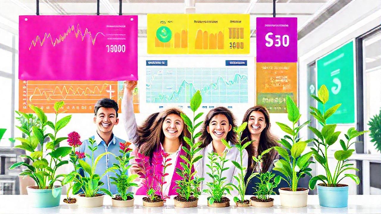 Éxito financiero visualmente estimulante y positivo