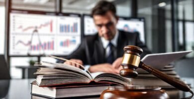 Un abogado moderno gestiona datos legales