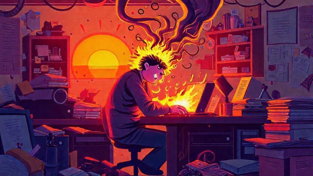 Un artista creativo supera el agotamiento