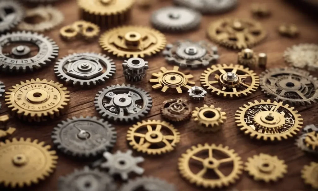 El papel tapiz muestra engranajes