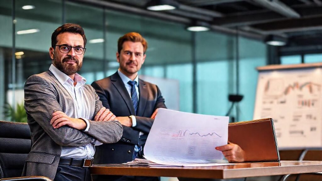 Inversiones serias en una reunión profesional