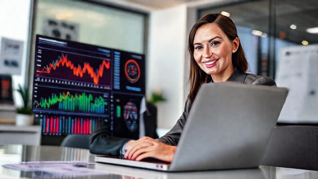 Una ejecutiva triunfa con datos visuales