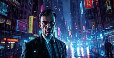 Ciudad cyberpunk refleja ansiedad y datos