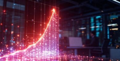 El emprendedor digital prospera en un futuro brillante