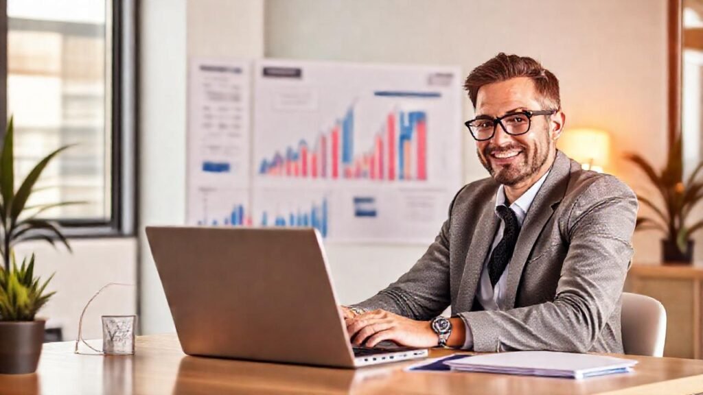 Éxito empresarial visualizado en cifras