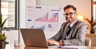 Éxito empresarial visualizado en cifras