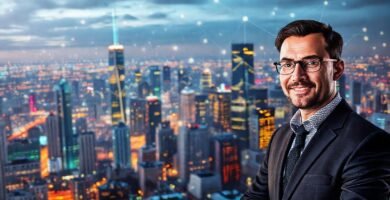 Ciudad digital moderna y conectada