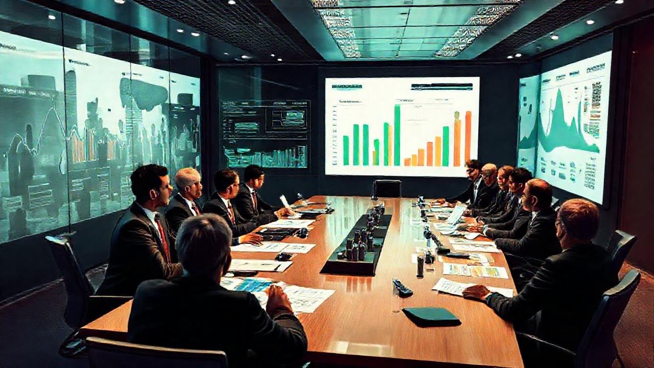 El consejo corporativo analiza estrategias complejas