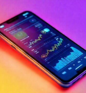 Smartphone digital muestra finanzas abstractas