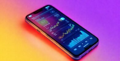 Smartphone digital muestra finanzas abstractas