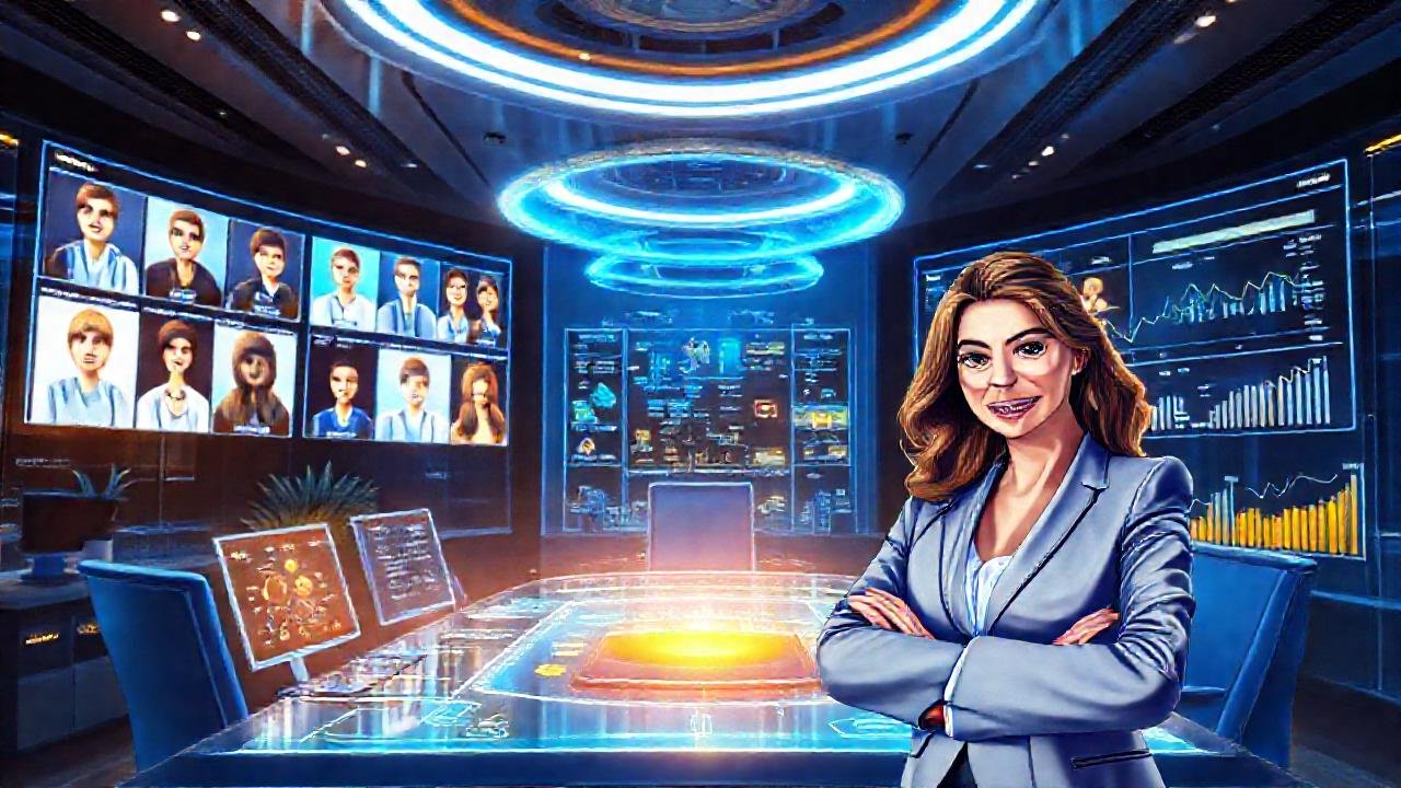 Oficina digital futurista y optimista