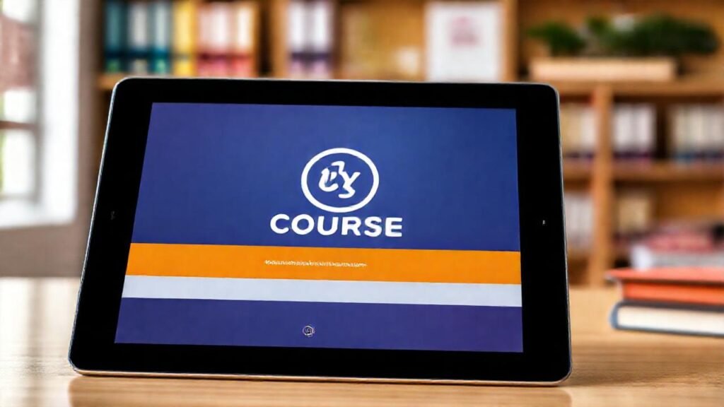 Tablet digital optimista para el aprendizaje legal