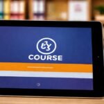 Tablet digital optimista para el aprendizaje legal