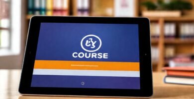 Tablet digital optimista para el aprendizaje legal