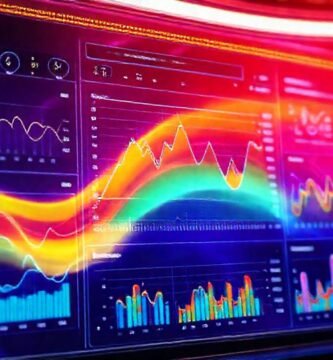 Un panel de control futurista visualiza datos