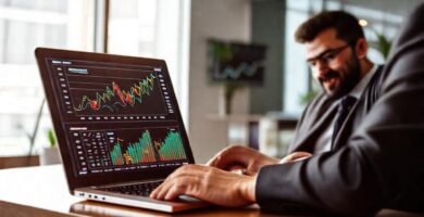 Datos financieros brillan en un entorno profesional