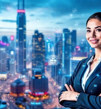 Una ciudad futurista irradia optimismo digital