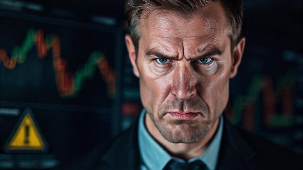 Gráficos financieros con advertencia y duda