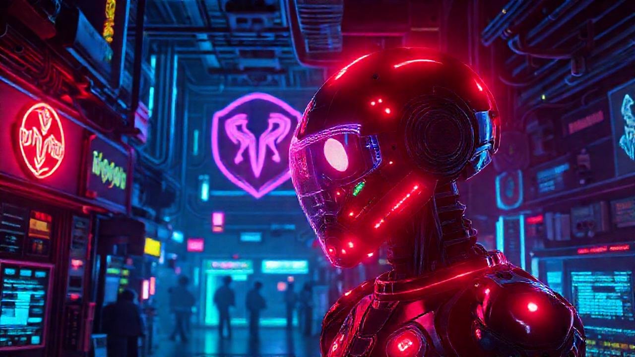 Mercado cyberpunk digital protege con fuerza