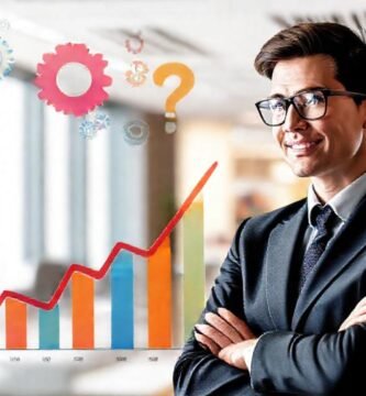 Éxito empresarial visualmente optimista y profesional