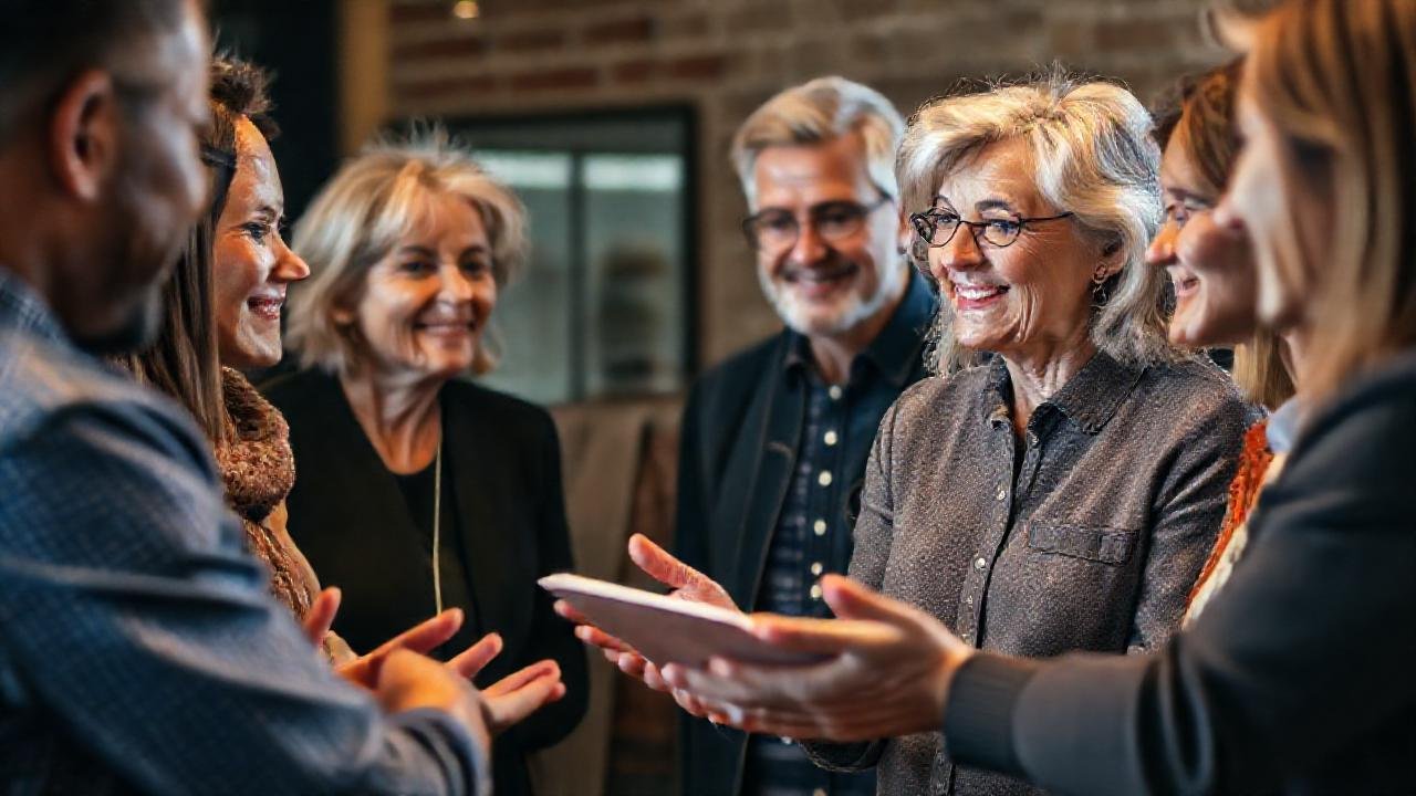 Mujeres maduras comparten sabiduría en comunidad