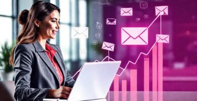 Éxito empresarial moderno y optimista