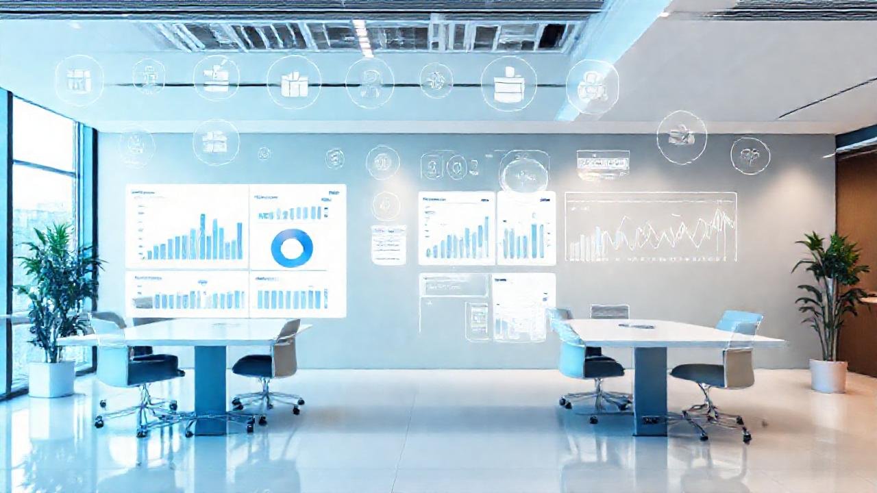 Oficina moderna, datos, pago y análisis