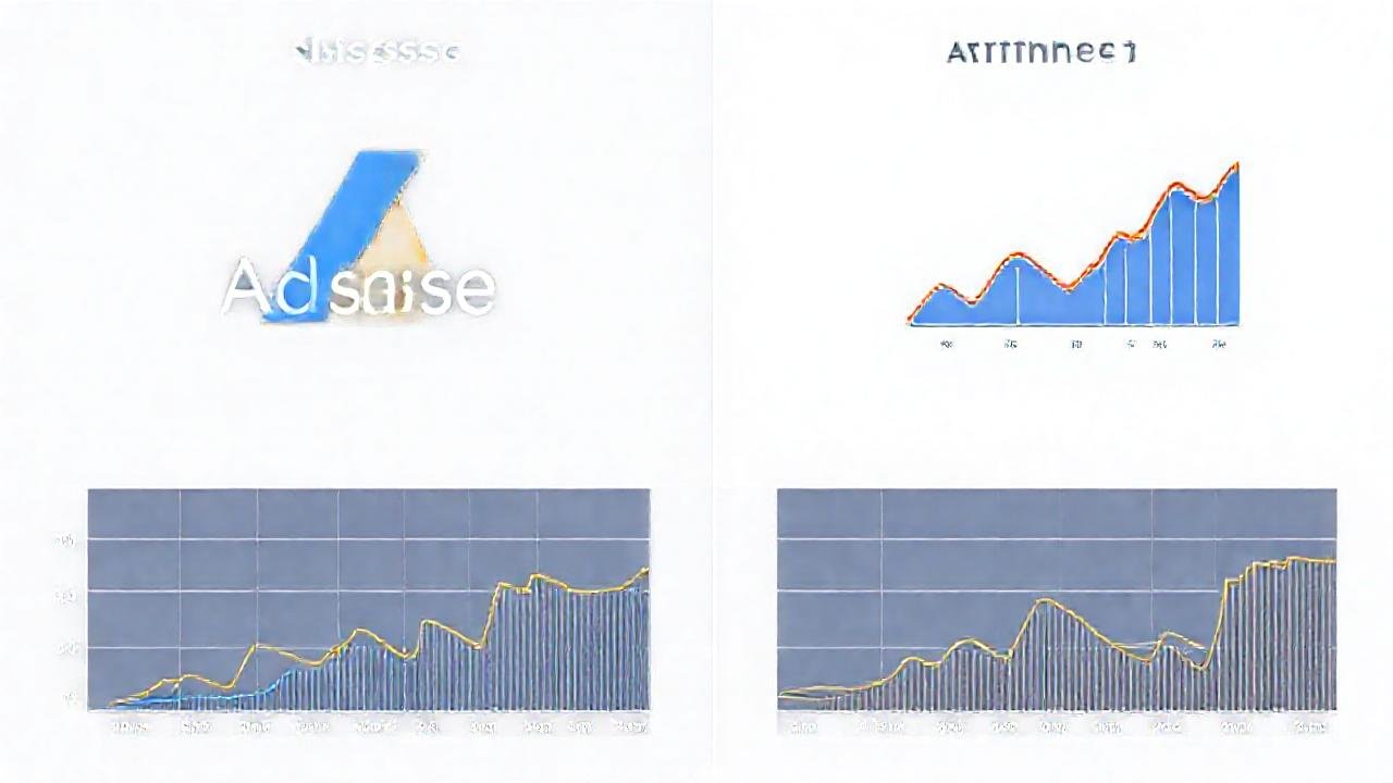 Un gráfico digital compara AdSense profesionalmente