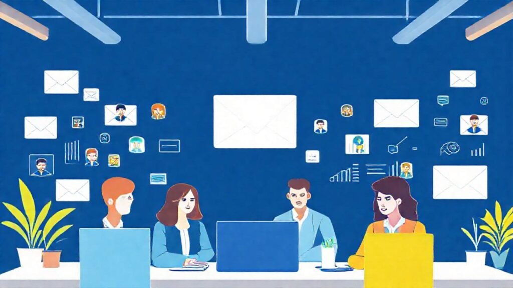 Equipo digital estratégico en diseño vibrante